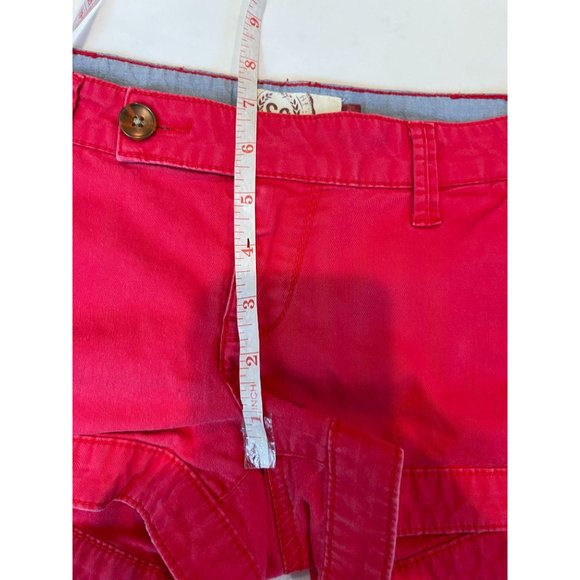 SO Womens Shorts Low Rise Chino Stretch Lightweight Cotton Blend Red Size 3 - Picture 5 of 9